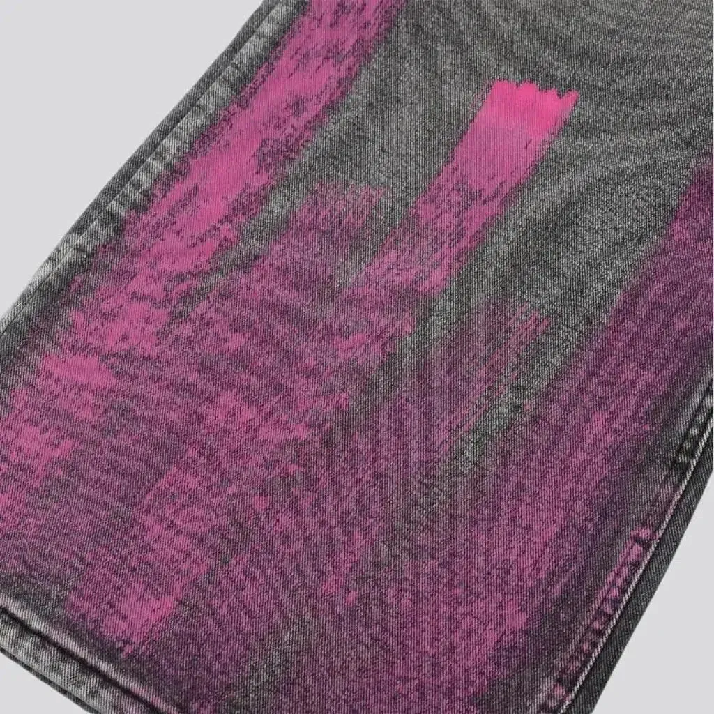 Vintage pink-stains jeans
 for women