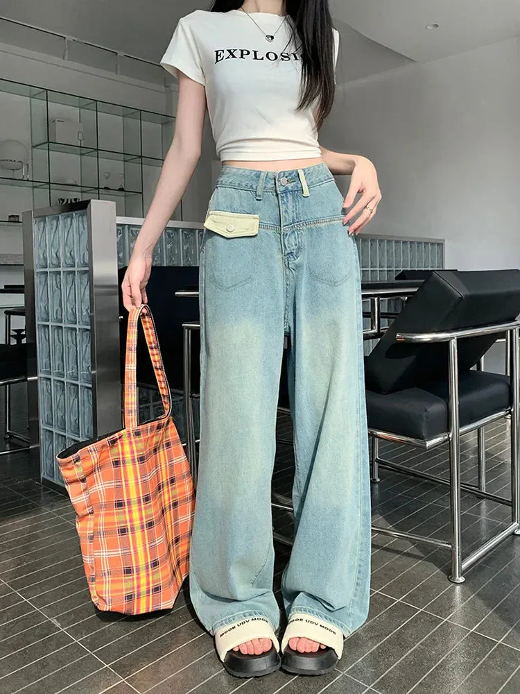 Vintage Washed Wide Leg Jeans