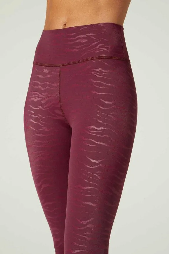 Wear It To Heart Tiger Emboss Grape High Waist Legging
