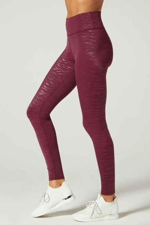 Wear It To Heart Tiger Emboss Grape High Waist Legging