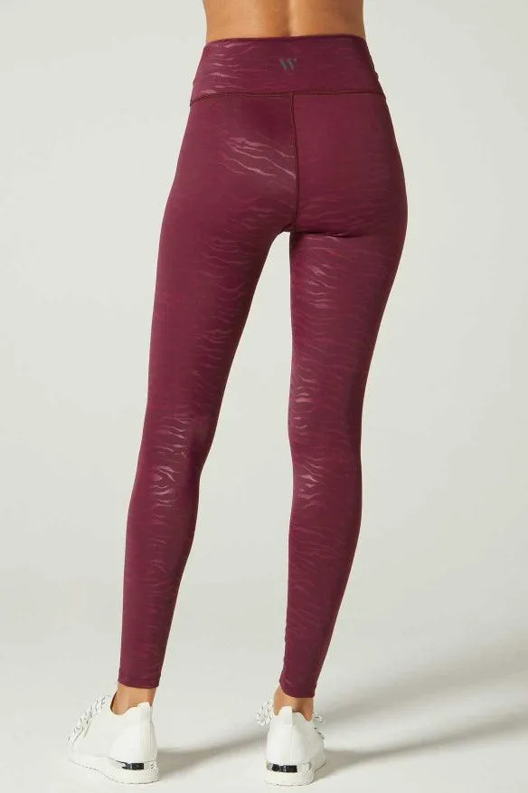 Wear It To Heart Tiger Emboss Grape High Waist Legging