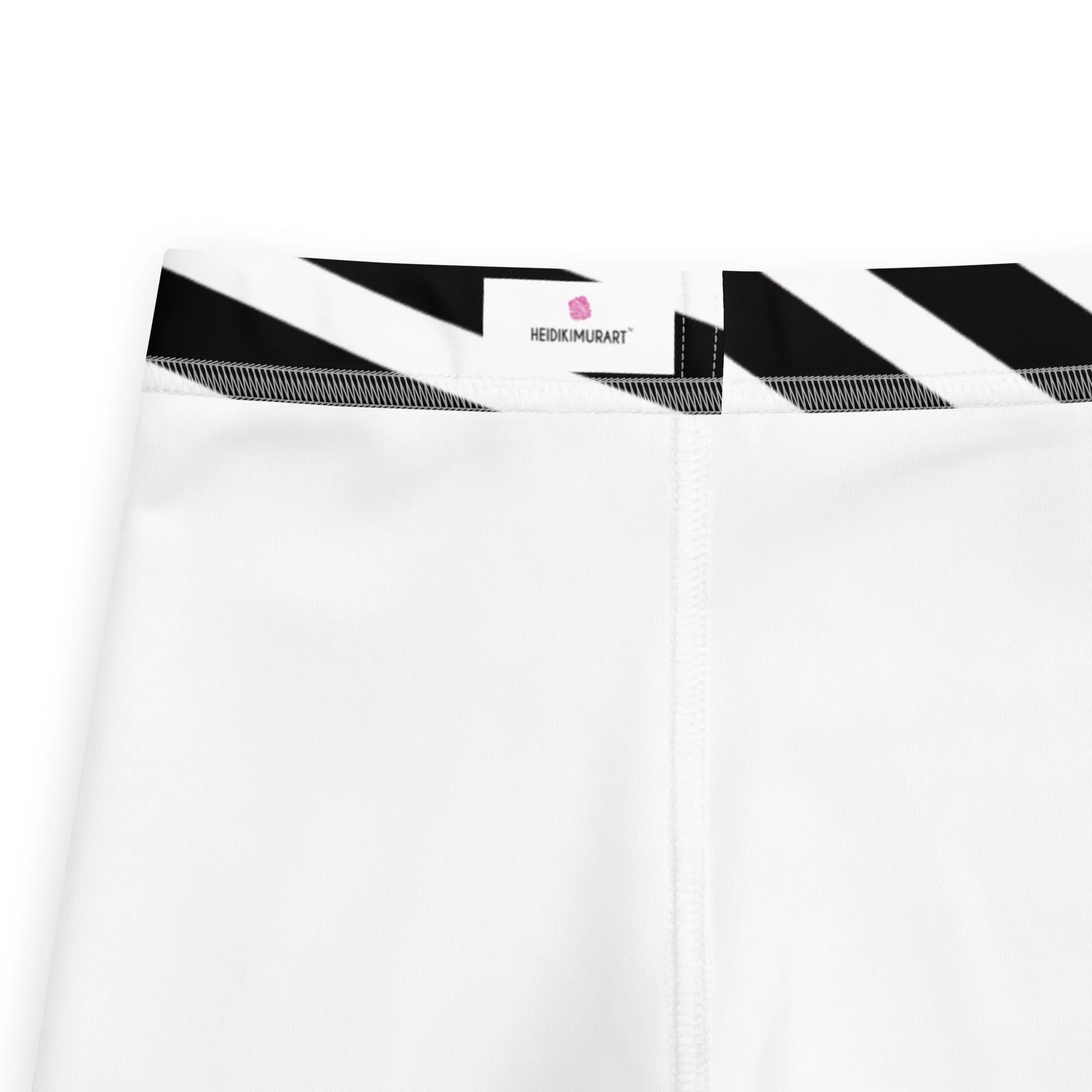 White Black Striped Kid's Leggings, Black White Diagonally Striped Kid's Fitness Tights-Made in USA/EU/MX