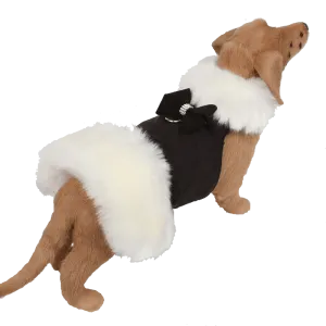 White Fox Fur Coat with Nouveau Bow