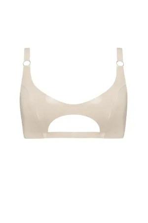 White Ivory Cut Out Latex Bralette