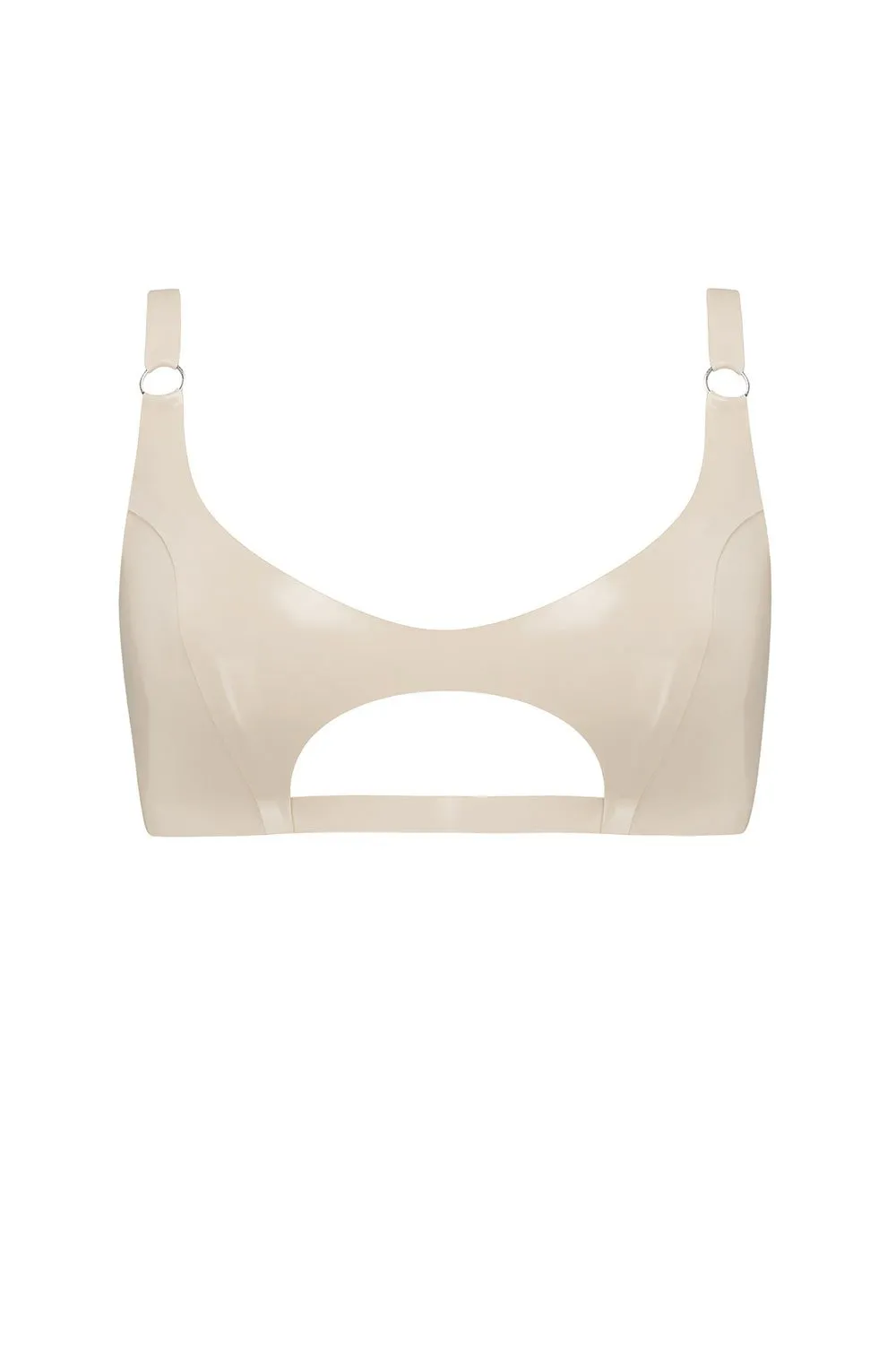 White Ivory Cut Out Latex Bralette