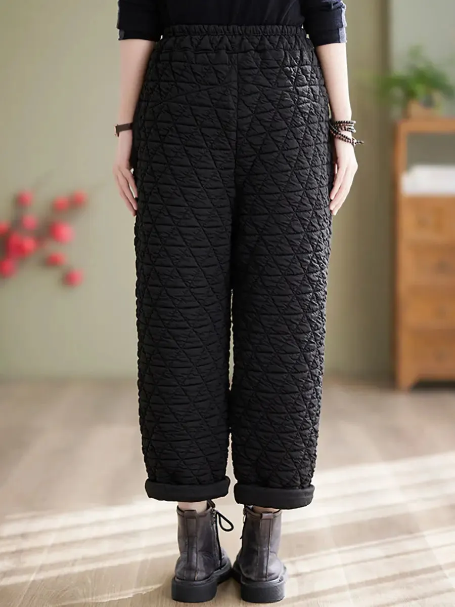Women Solid Cotton Loosee Padded Harem Pants
