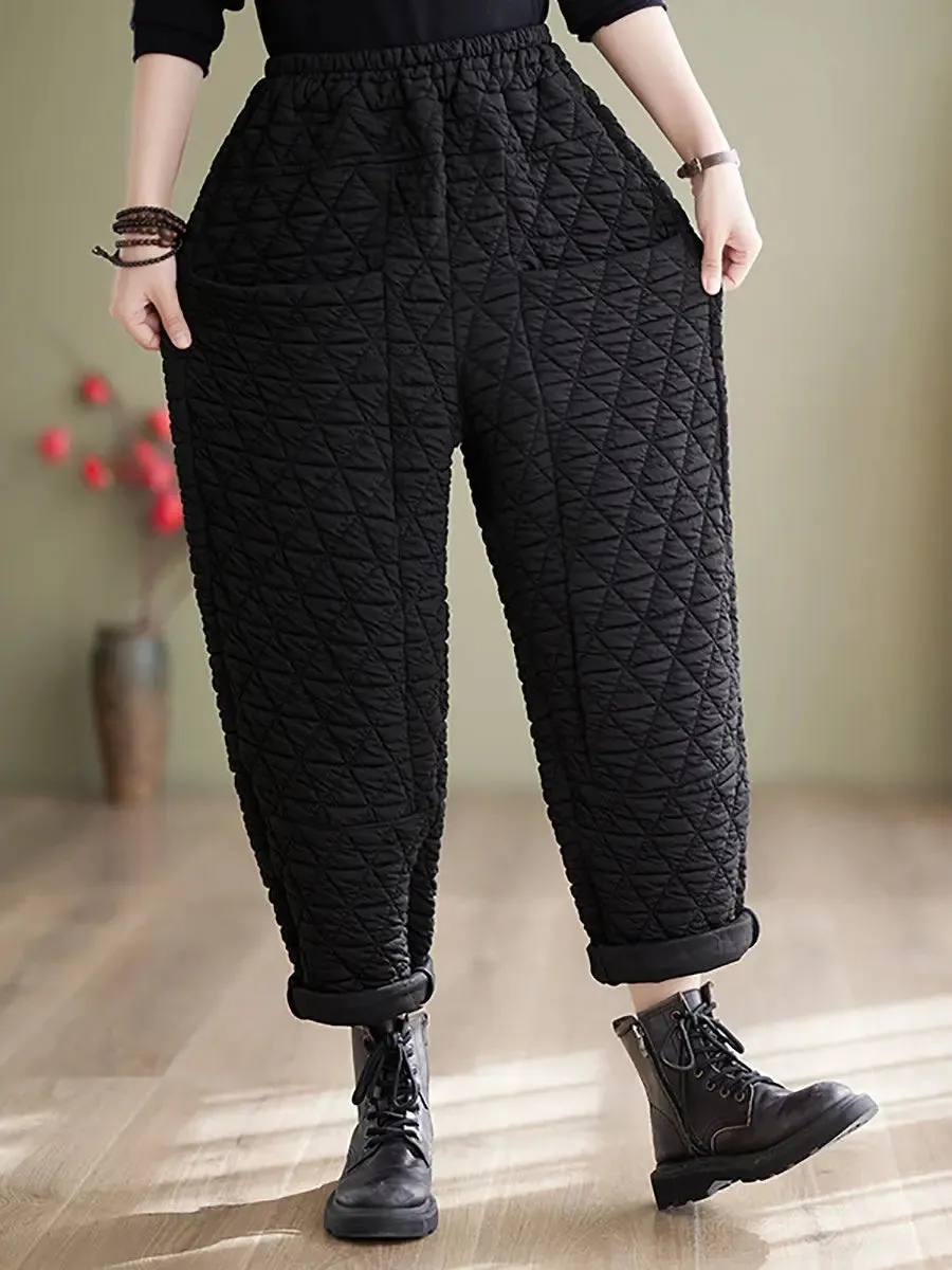 Women Solid Cotton Loosee Padded Harem Pants