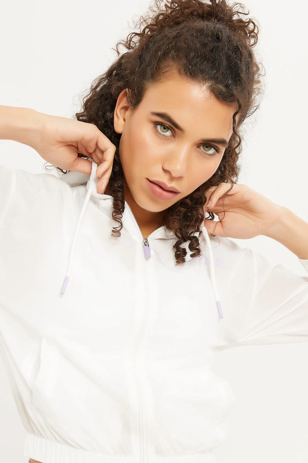 Women White Full-Zip Jacket