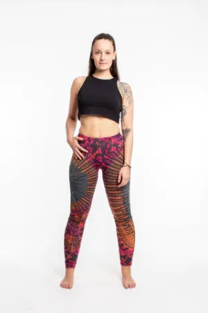 Women's Tie Dye Yoga Leggings - Gray and Pink, Thailand
