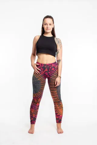 Women's Tie Dye Yoga Leggings - Gray and Pink, Thailand