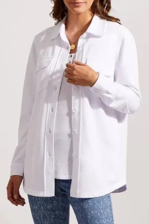 Women's Tribal Jeans | French Terry Pocket Shacket | White