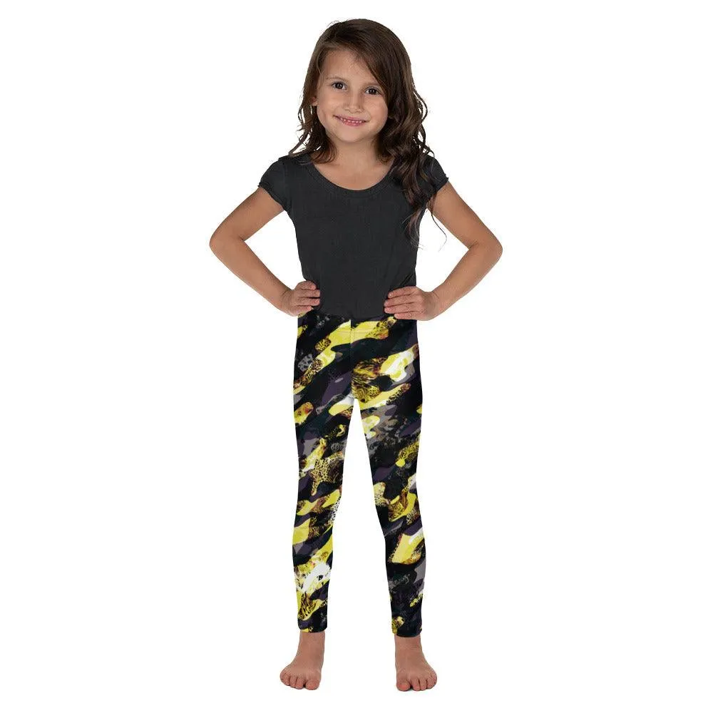 Yellow Camouflage Kid's Leggings