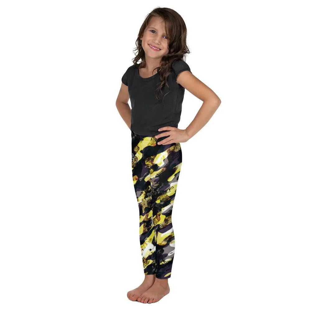 Yellow Camouflage Kid's Leggings