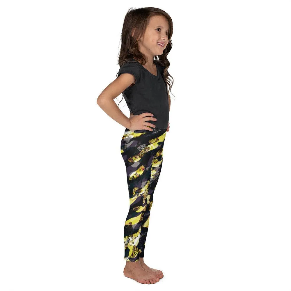 Yellow Camouflage Kid's Leggings