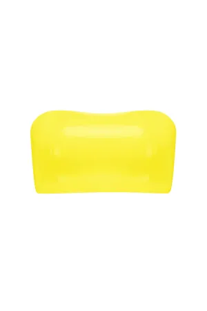 Yellow Latex Bandeau Crop Top