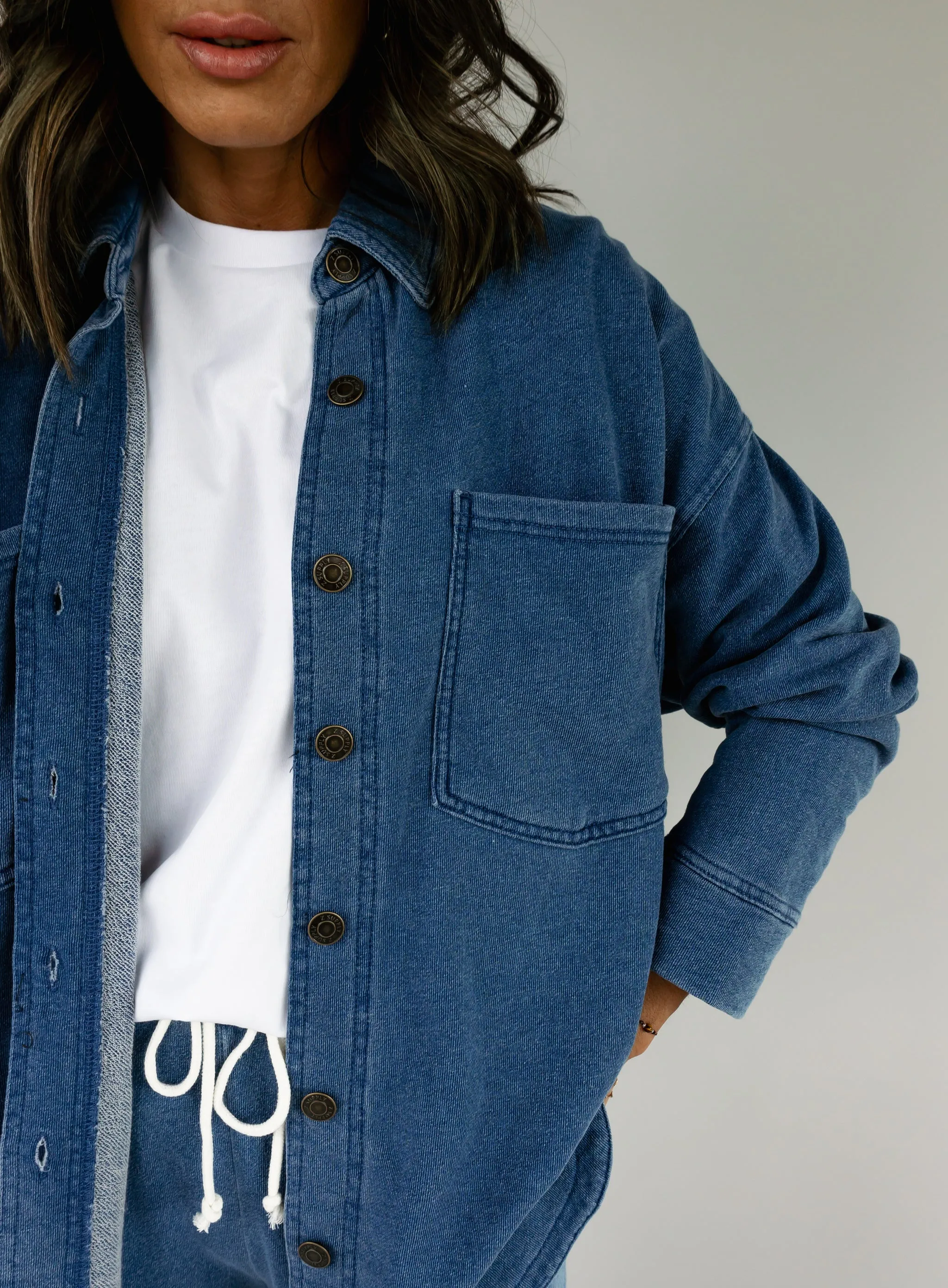Z Supply: All Day Knit Denim Jacket - Vintage Indigo