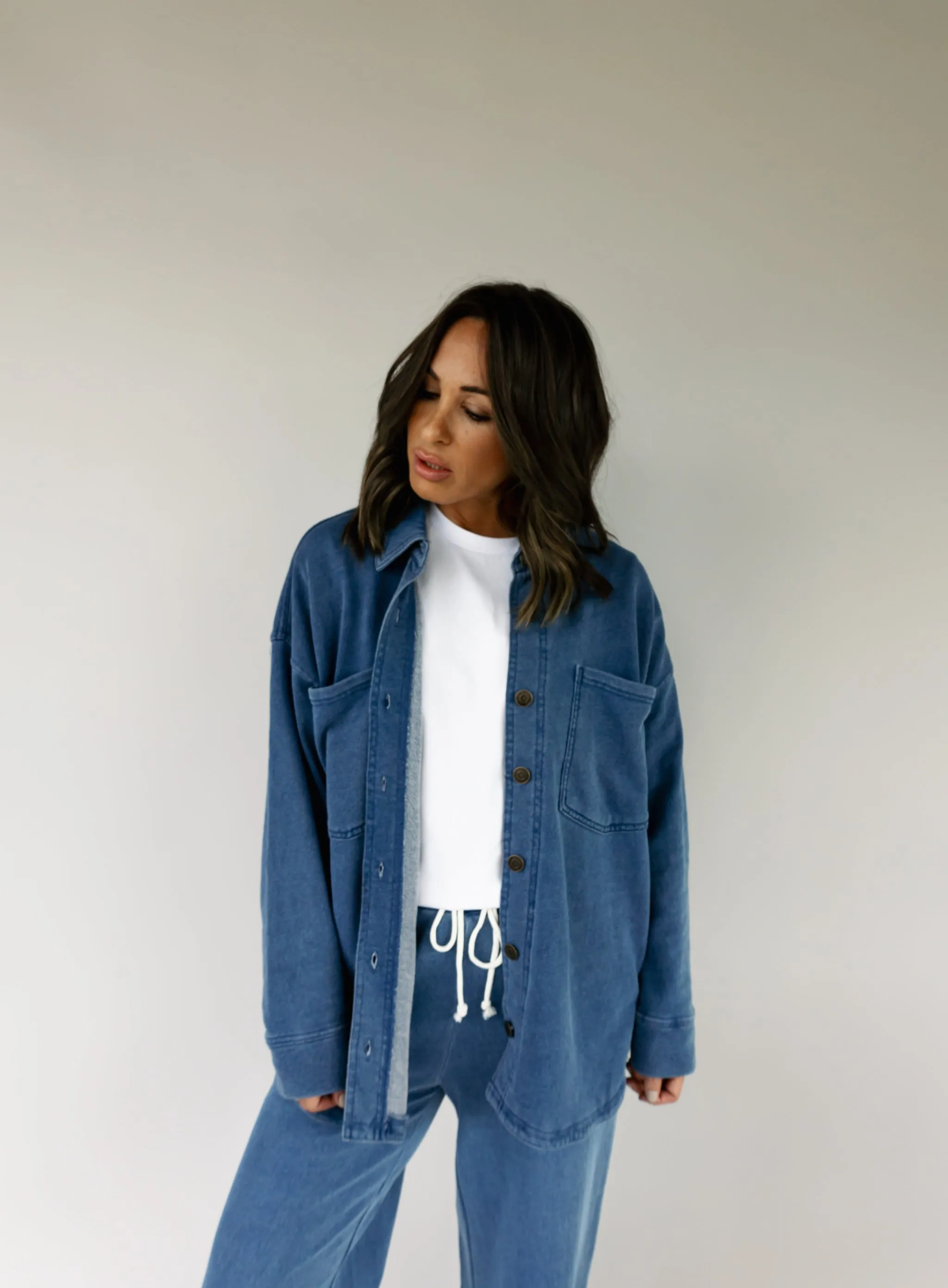 Z Supply: All Day Knit Denim Jacket - Vintage Indigo