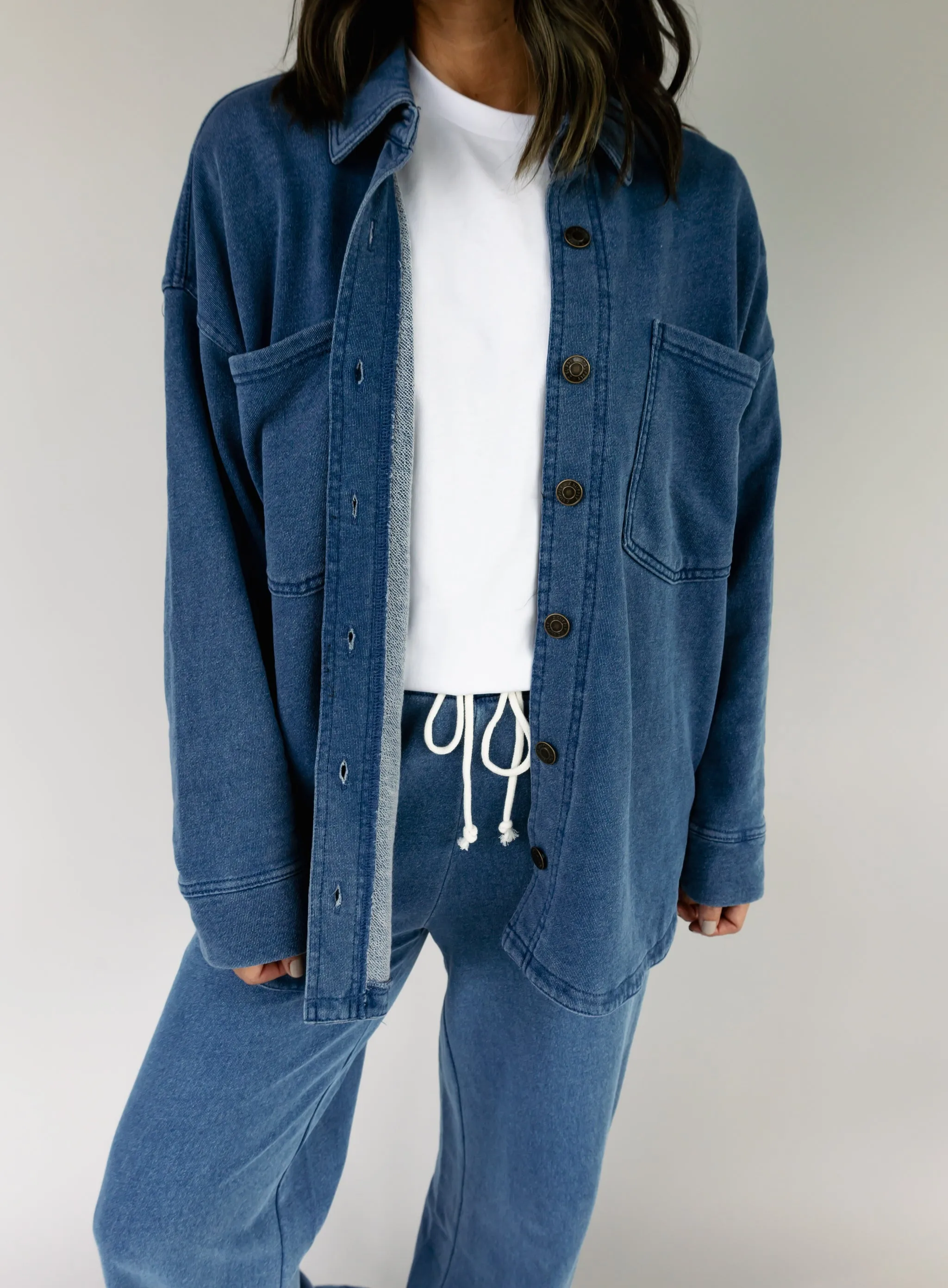 Z Supply: All Day Knit Denim Jacket - Vintage Indigo