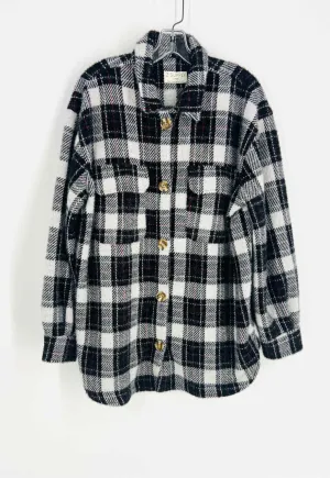 Z Supply Size L Gray/Black Plaid Jackets Shacket
