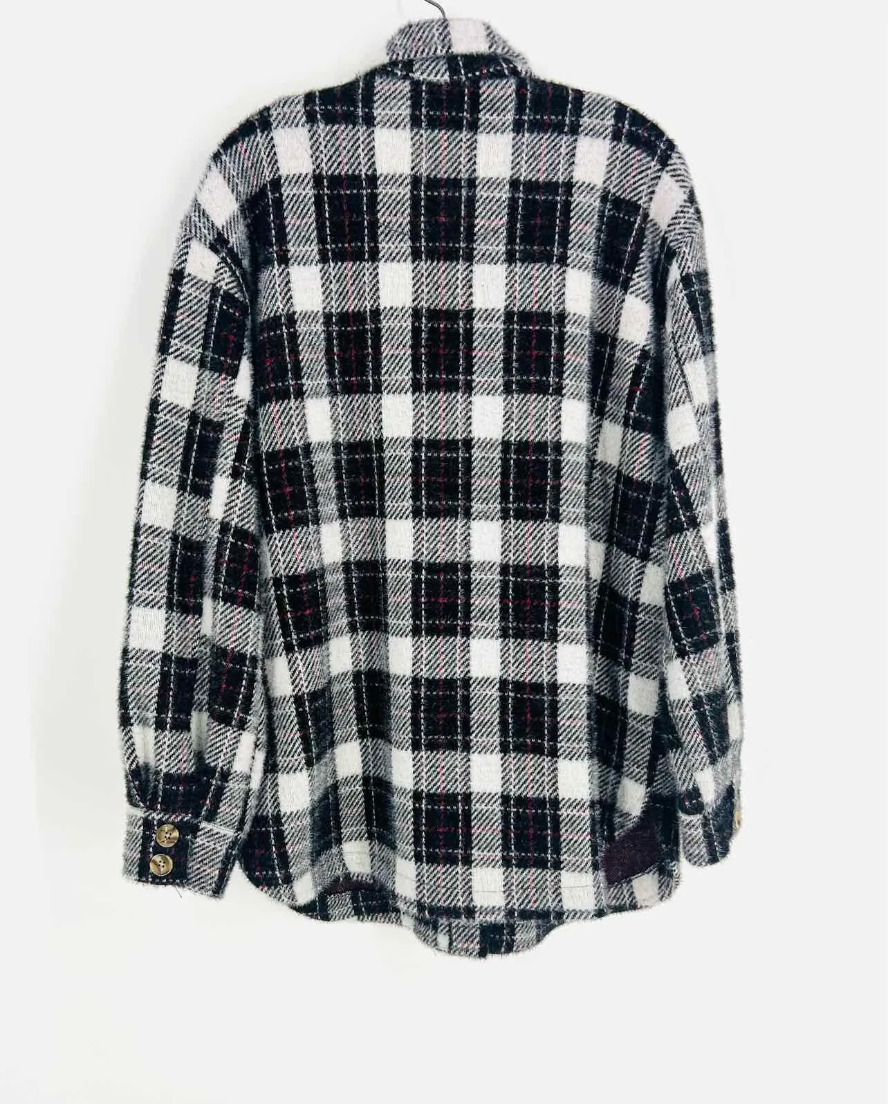 Z Supply Size L Gray/Black Plaid Jackets Shacket