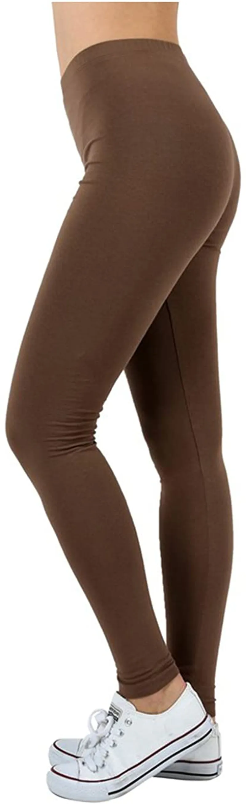 Zenana Outfitters Womens Full Length Cotton Solid Leggings