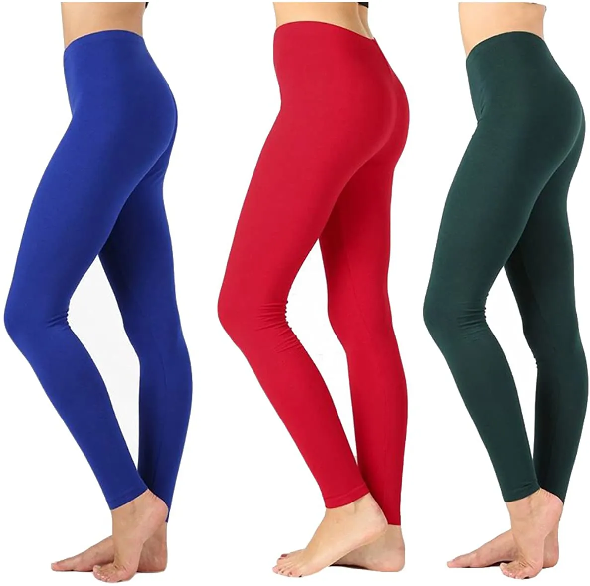 Zenana Outfitters Womens Full Length Cotton Solid Leggings