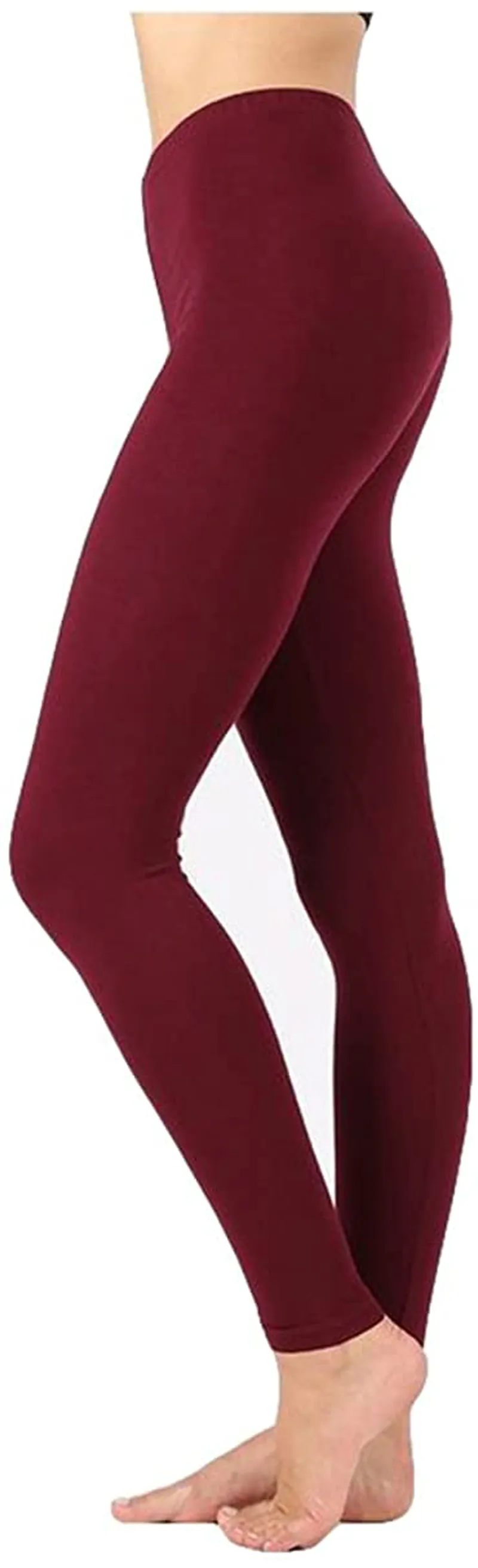 Zenana Outfitters Womens Full Length Cotton Solid Leggings