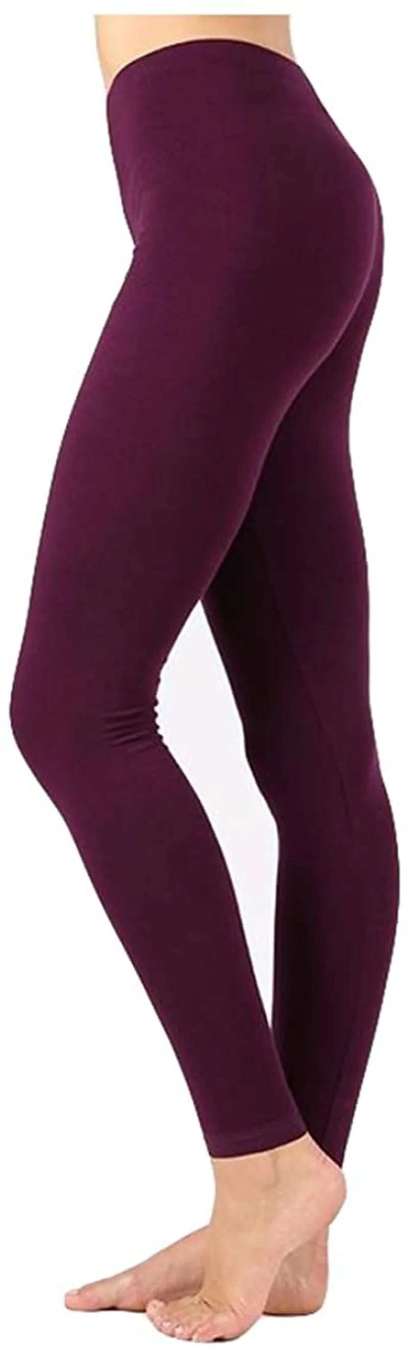 Zenana Outfitters Womens Full Length Cotton Solid Leggings