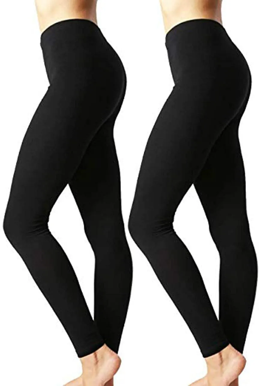 Zenana Outfitters Womens Full Length Cotton Solid Leggings