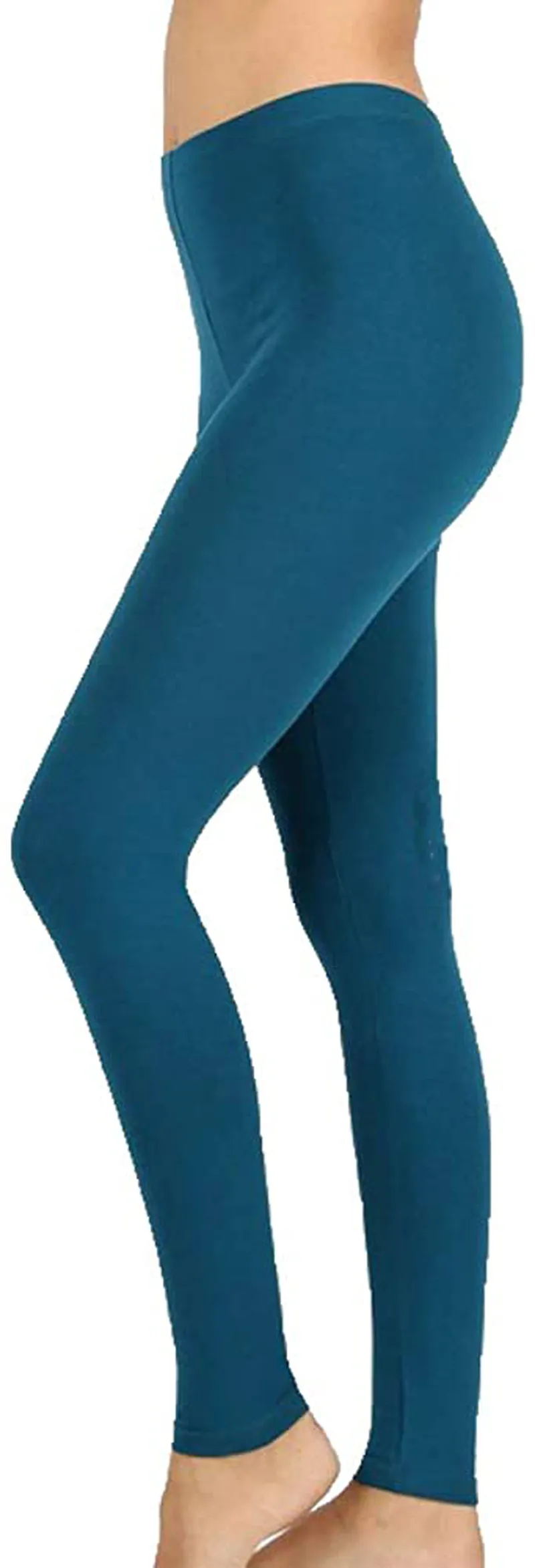Zenana Outfitters Womens Full Length Cotton Solid Leggings